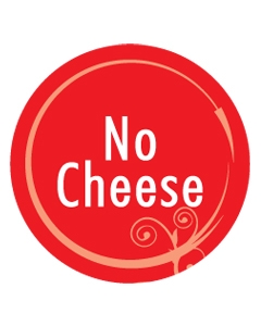 No Cheese Red Deli Label | 1" Circle | 1000/Roll
