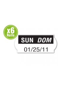 Sun/Dom Labels For Kendo Single Line Gun | 1500/Roll | 6 Rolls/Sleeve