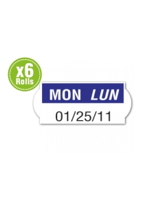 Mon/Lun Labels For Kendo Single Line Gun | 1500/Roll | 6 Rolls/Sleeve