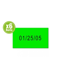 Green Labels For Kendo Single Line Gun | 1500/Roll | 6 Rolls/Sleeve