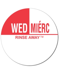 Wed/Mier Day Label | 1" Circle Rinse Away | 1000/Roll