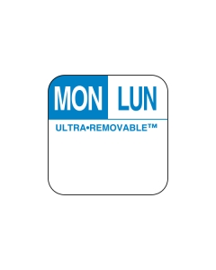 Mon/Lun Day Label | 1"X1" Ultra Removable | 1000/Roll