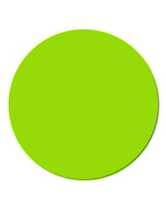 Lime Green Solid Label | 2" Circle Ultra Removable | 1000/Roll