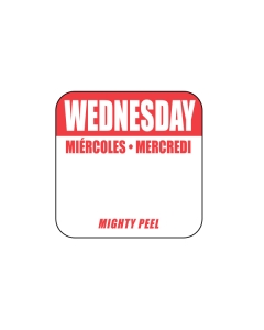 Wed/Mier Day Label | 1"X1" Half Square Mighty Peel | 1000/Roll